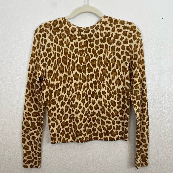 J. crew Leopard Print 100% Merino Wool Button-Down Cardigan Sweater - Picture 5 of 10